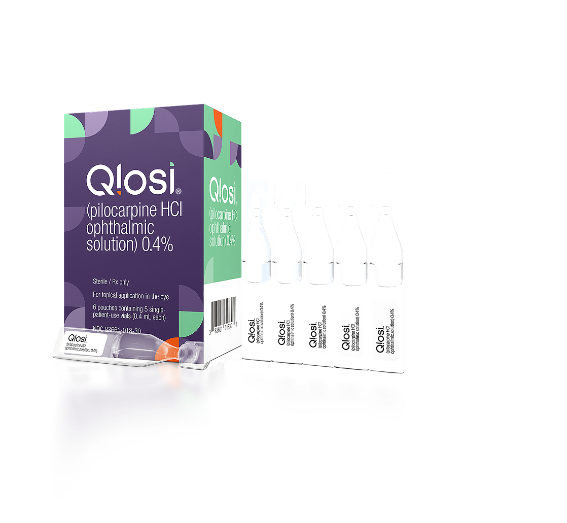 Qlosi carton with foil pouches and vials